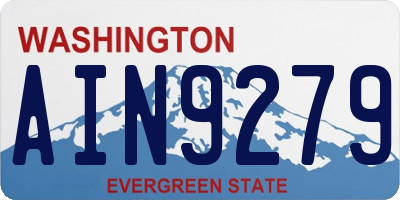WA license plate AIN9279