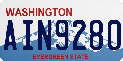 WA license plate AIN9280