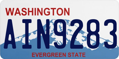 WA license plate AIN9283