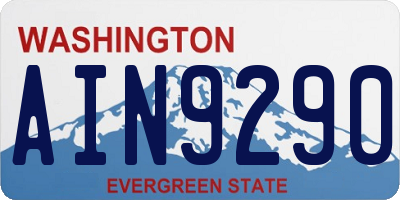 WA license plate AIN9290