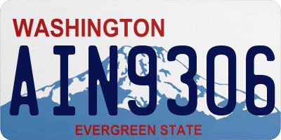 WA license plate AIN9306