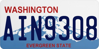 WA license plate AIN9308