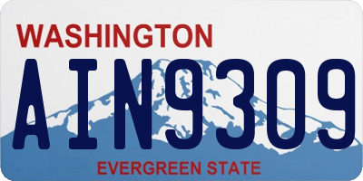 WA license plate AIN9309