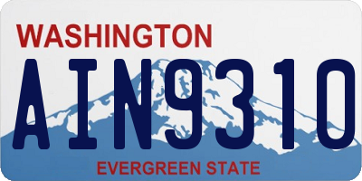 WA license plate AIN9310