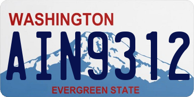 WA license plate AIN9312