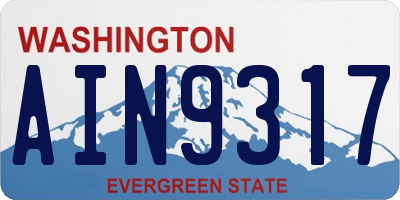 WA license plate AIN9317