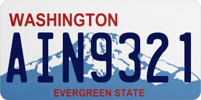 WA license plate AIN9321