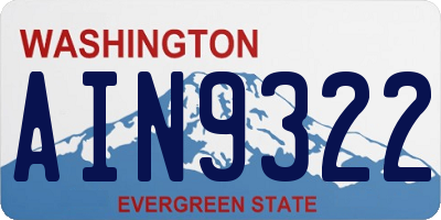 WA license plate AIN9322