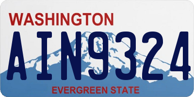 WA license plate AIN9324