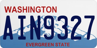 WA license plate AIN9327