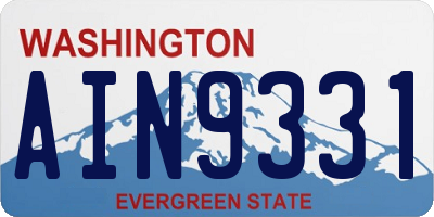WA license plate AIN9331