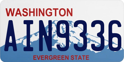 WA license plate AIN9336