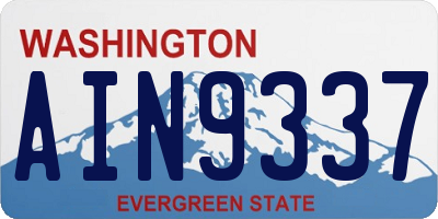 WA license plate AIN9337