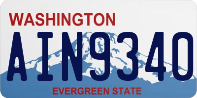 WA license plate AIN9340