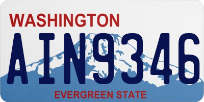 WA license plate AIN9346