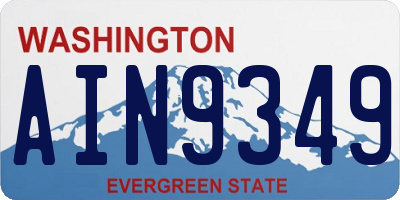 WA license plate AIN9349