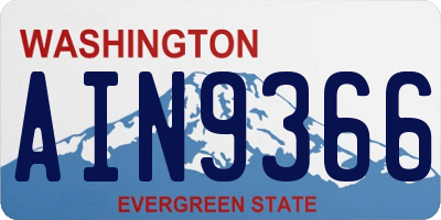 WA license plate AIN9366