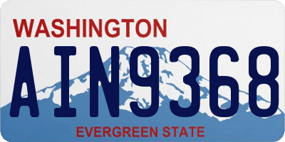WA license plate AIN9368