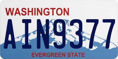 WA license plate AIN9377