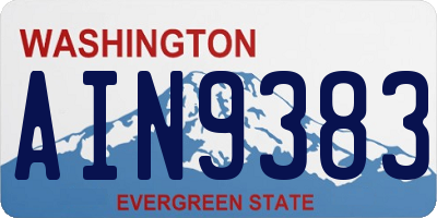 WA license plate AIN9383