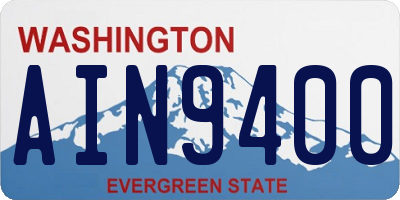 WA license plate AIN9400