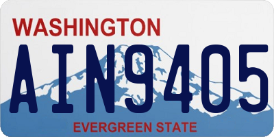 WA license plate AIN9405