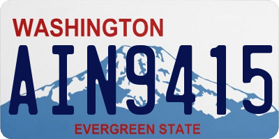WA license plate AIN9415