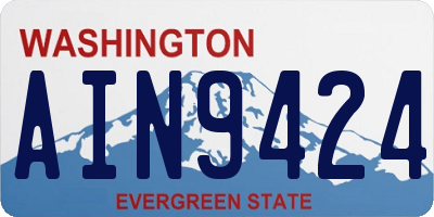 WA license plate AIN9424