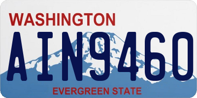 WA license plate AIN9460