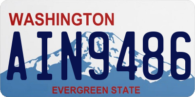 WA license plate AIN9486