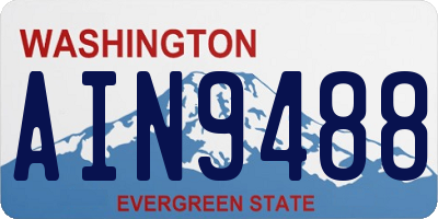 WA license plate AIN9488