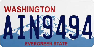 WA license plate AIN9494