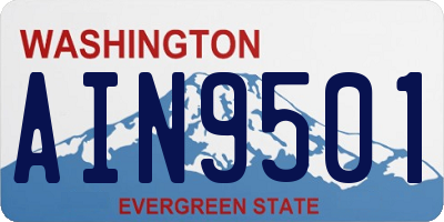 WA license plate AIN9501