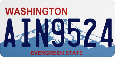 WA license plate AIN9524