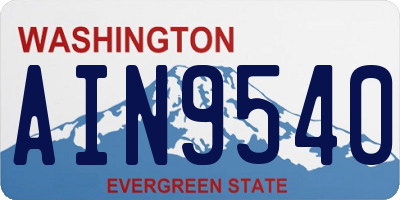 WA license plate AIN9540