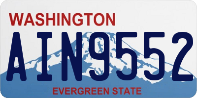 WA license plate AIN9552