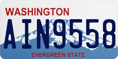 WA license plate AIN9558