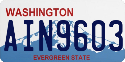 WA license plate AIN9603