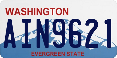 WA license plate AIN9621