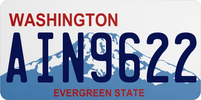 WA license plate AIN9622