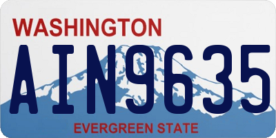 WA license plate AIN9635