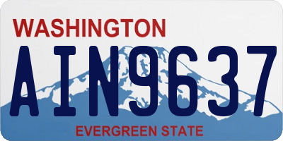 WA license plate AIN9637