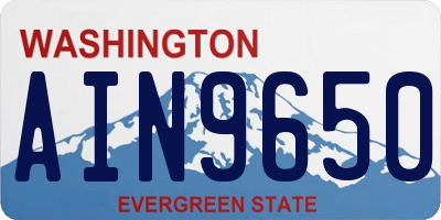 WA license plate AIN9650