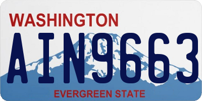 WA license plate AIN9663
