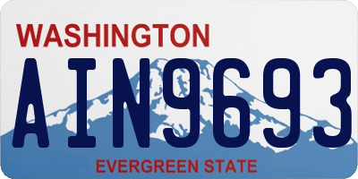 WA license plate AIN9693
