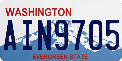 WA license plate AIN9705