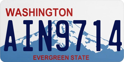 WA license plate AIN9714