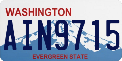 WA license plate AIN9715