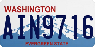 WA license plate AIN9716