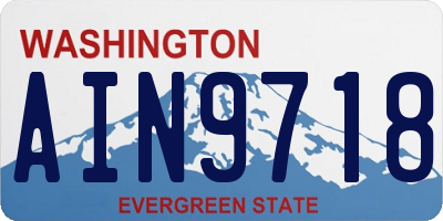 WA license plate AIN9718